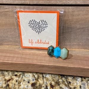 Keep Collective Triple Stone Bar gold tone